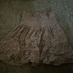 SHEIN Floral Beige Mini Skirt